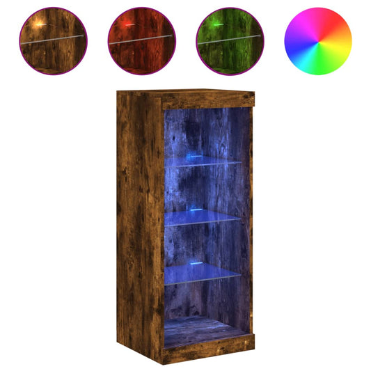 vidaXL Sideboard with LED Lights Smoked Oak 41x37x100 cm