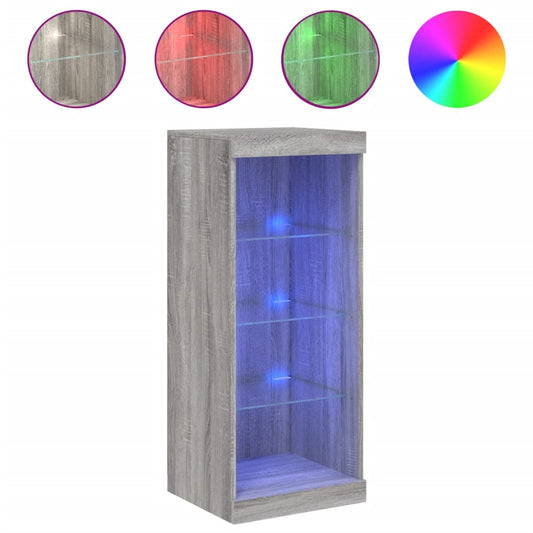 vidaXL Sideboard with LED Lights Grey Sonoma 41x37x100 cm