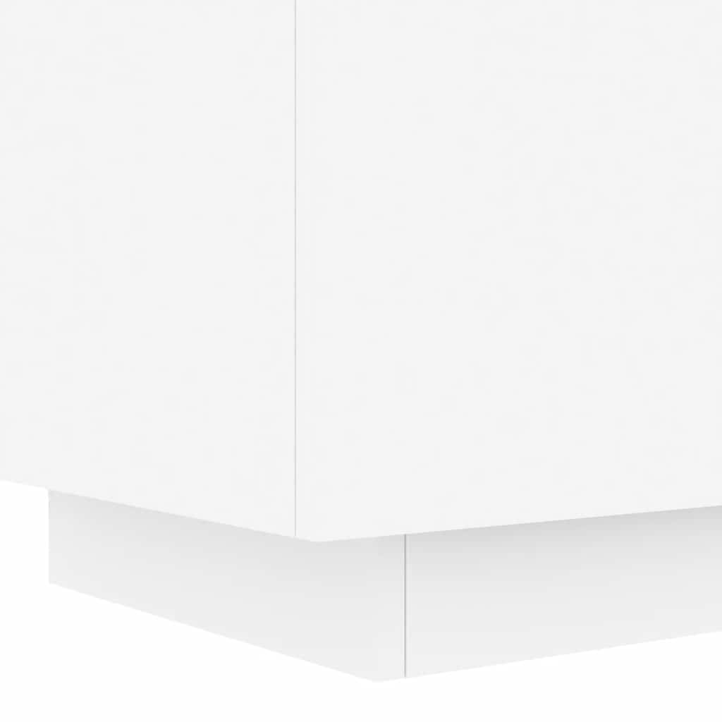 vidaXL Bedside Cabinets with LED Lights 2 pcs White Engineered Wood