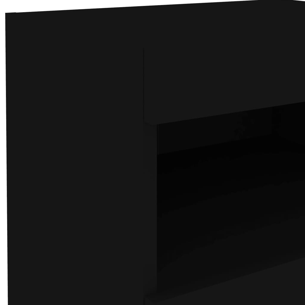 vidaXL Bedside Cabinet | Black | Engineered wood | 50x40x45 cm | Bedside Cabinet