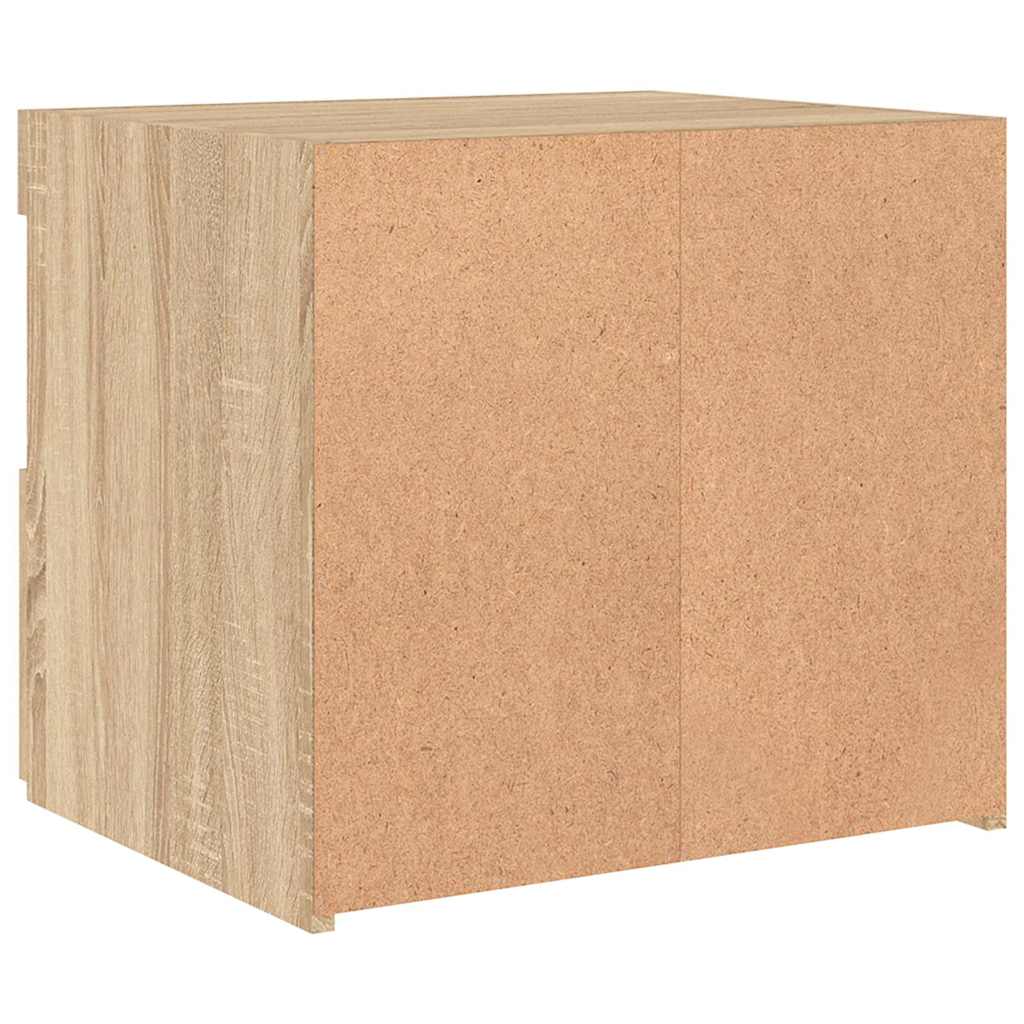 vidaXL Bedside Cabinets with LED Lights 2 pcs Sonoma Oak 50x40x45 cm