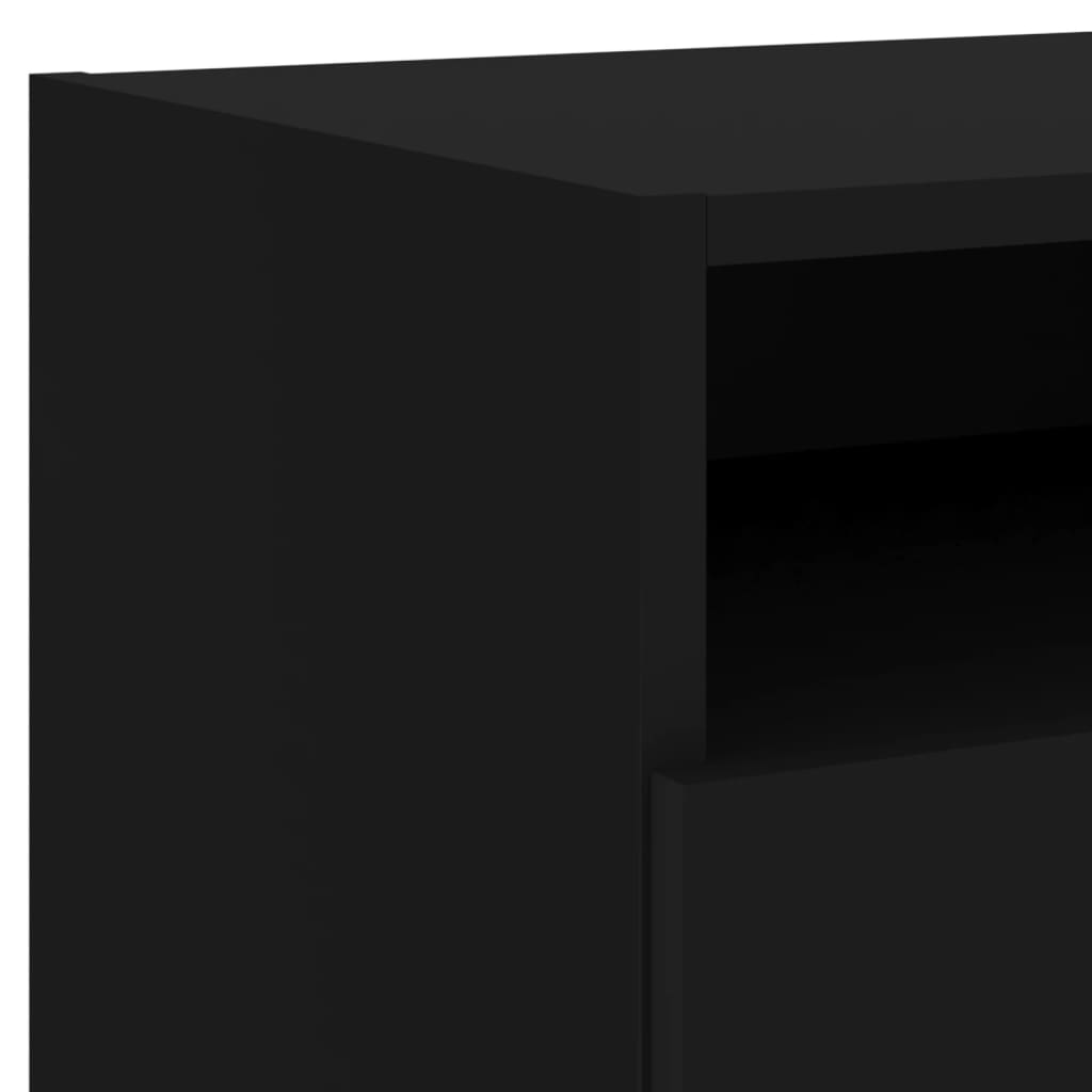 vidaXL Bedside Cabinet | Set of 2 | Black | Engineered wood | Bedside Cabinet