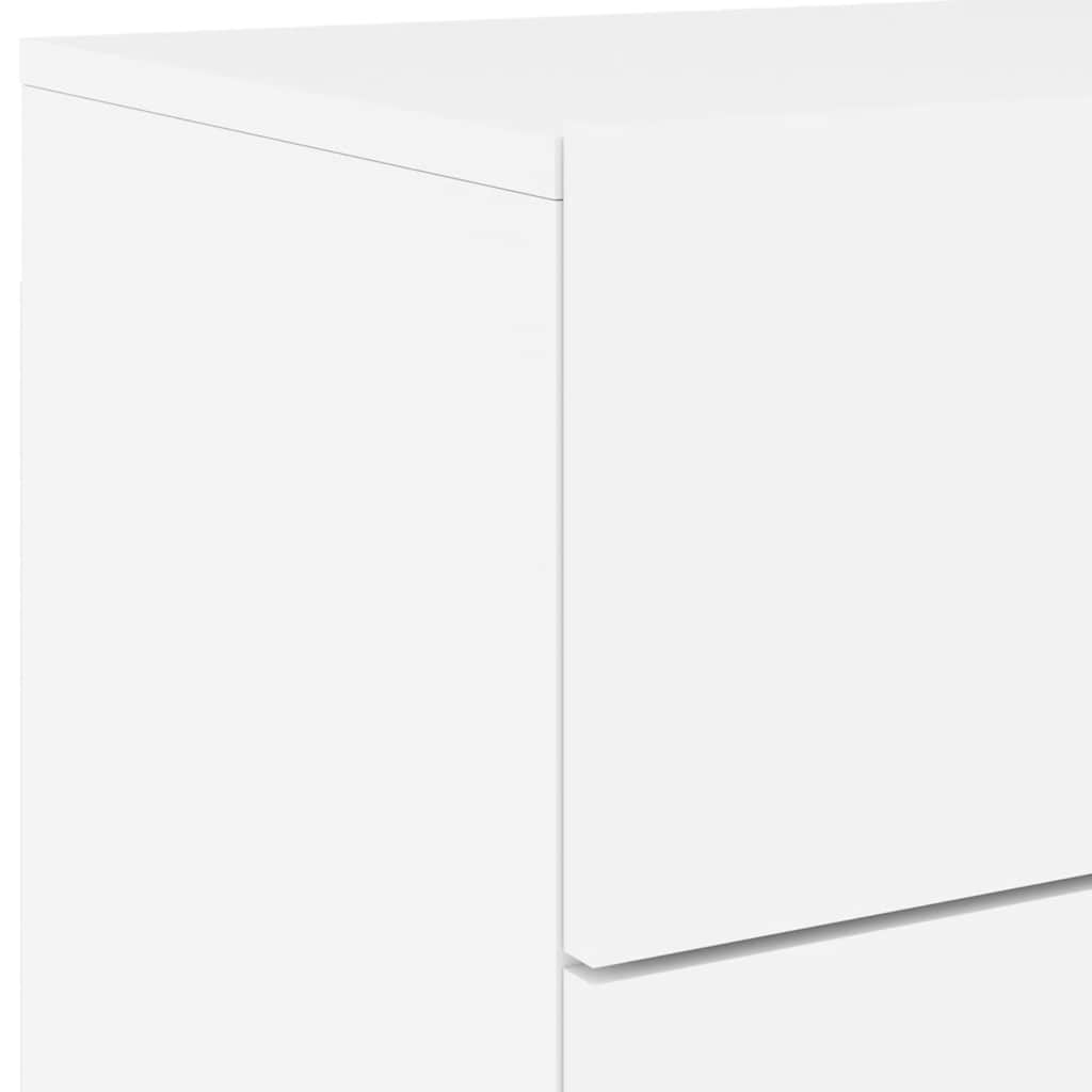 vidaXL Wall-mounted Bedside Cabinets with LED Lights 2 pcs White