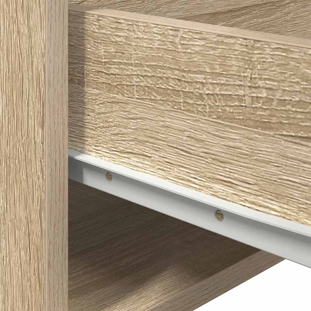 vidaXL Wall-mounted Bedside Cabinet with LED Lights Sonoma Oak