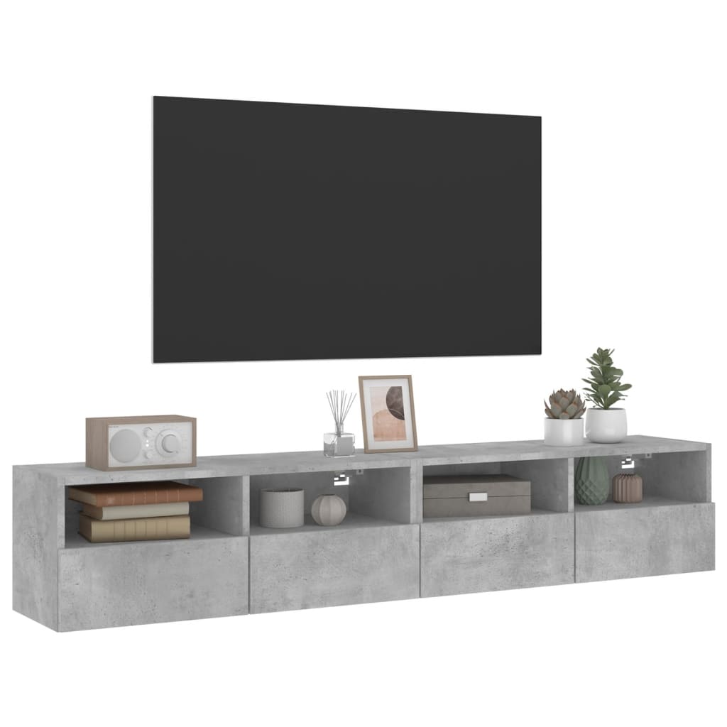 vidaXL TV Wall Cabinets 2 pcs Concrete Grey 80x30x30cm Engineered Wood