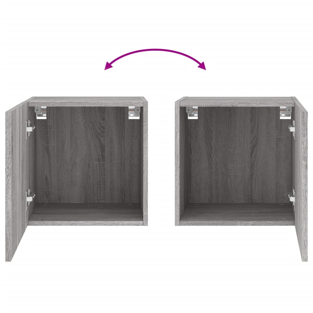 vidaXL TV Wall Cabinets 2 pcs Grey Sonoma 40.5x30x40 cm Engineered Wood