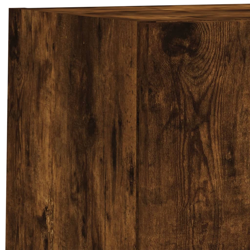 vidaXL 2 Piece TV Cabinet Set with LED Lights Smoked Oak 30,5x30x60 cm
