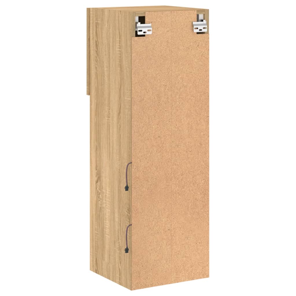 vidaXL TV Cabinets with LED Lights 2 pcs Sonoma Oak 30.5x30x90 cm