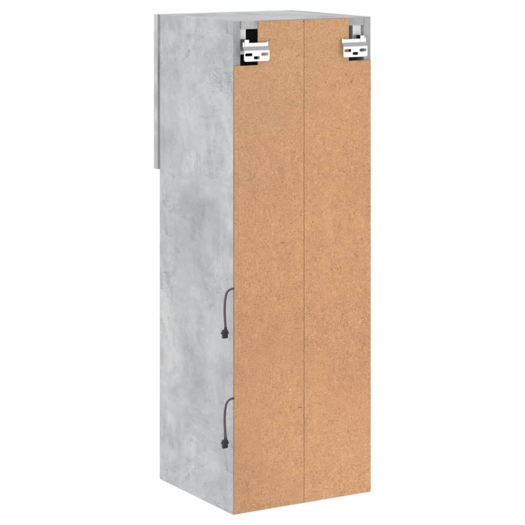 vidaXL TV Cabinets with LED Lights 2 pcs Concrete Grey 30.5x30x90 cm