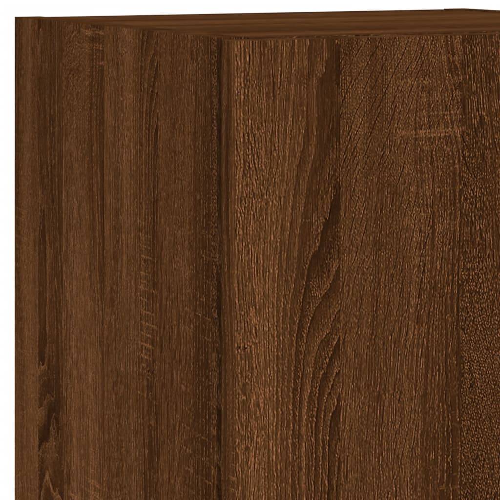 vidaXL TV Cabinet with LED Lights Brown Oak 30,5x30x102 cm