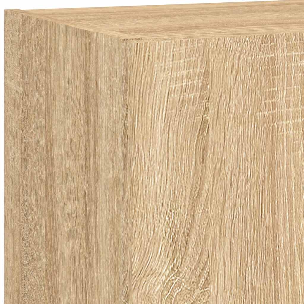 vidaXL 2 Piece TV Cabinet Set with LED Lights Sonoma Oak 40,5x30x90 cm