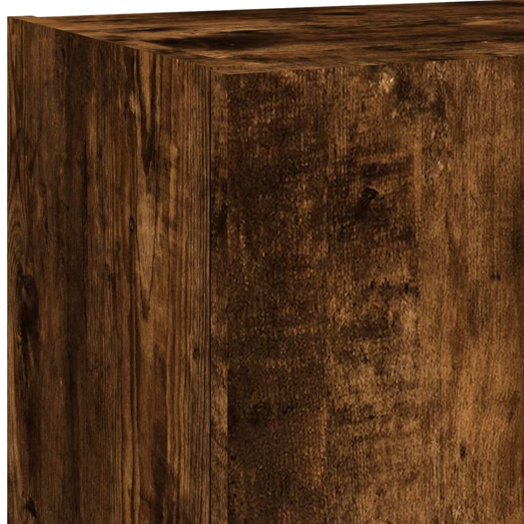 vidaXL TV Cabinet with LED Lights Smoked Oak 40,5x30x90 cm