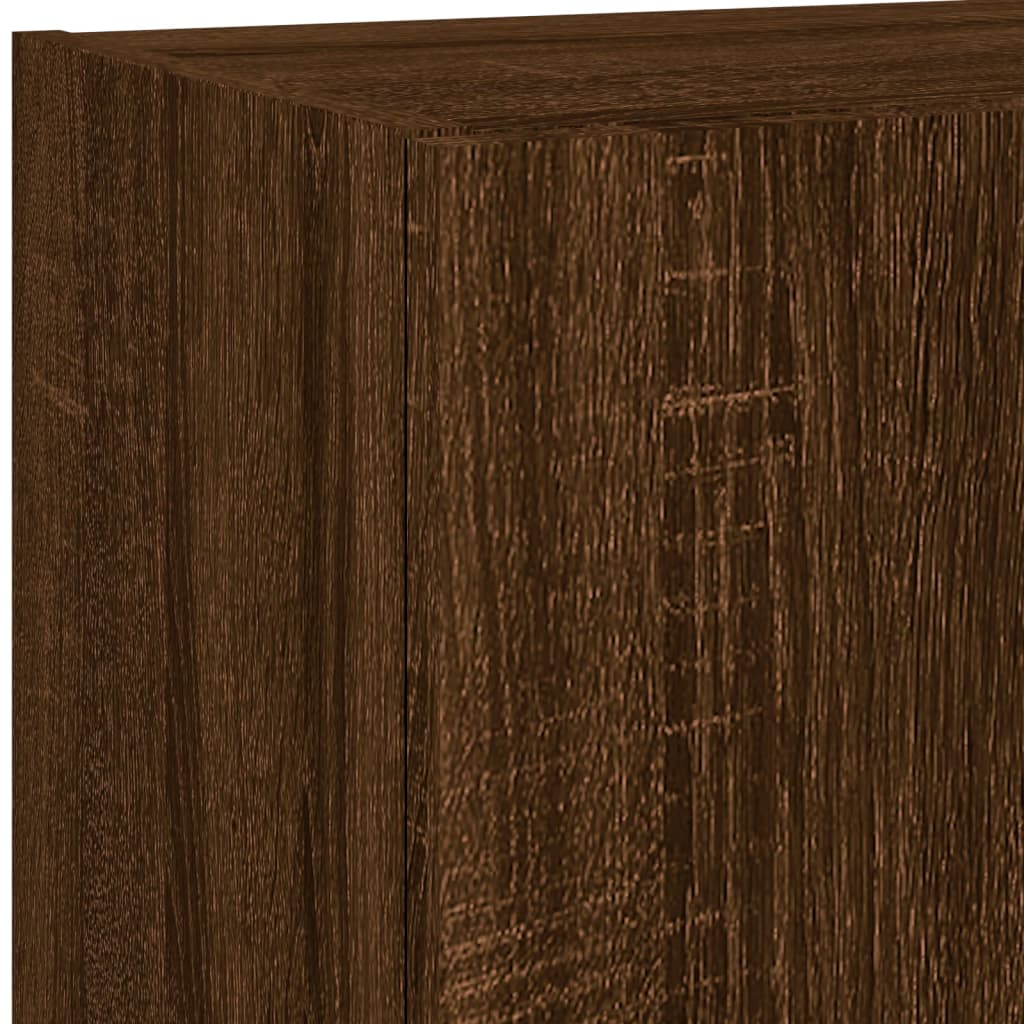 vidaXL TV Cabinet with LED Lights Brown Oak 40,5x30x102 cm
