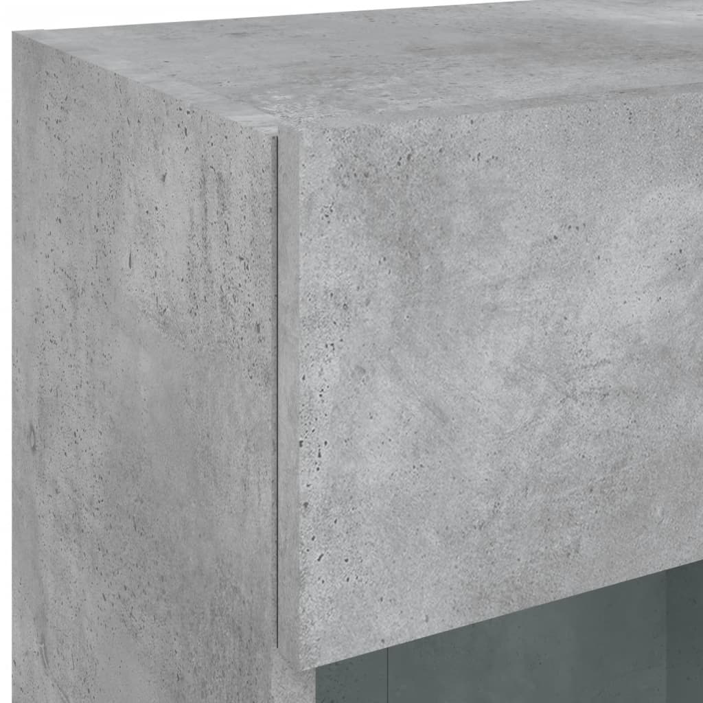 vidaXL TV Wall Cabinet with LED Lights Concrete Grey 40x30x60,5 cm