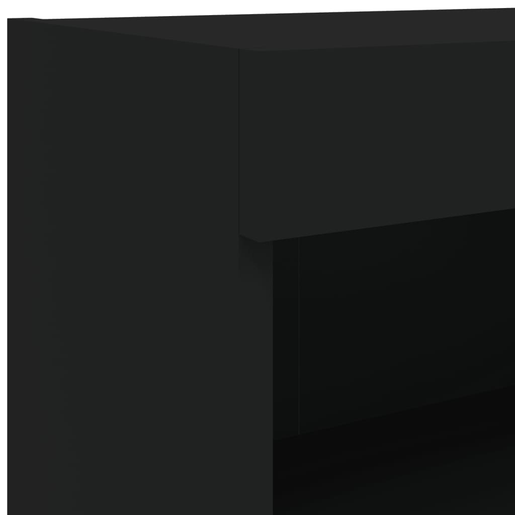 vidaXL TV Cabinet with LED Lights Black 80x30x30 cm