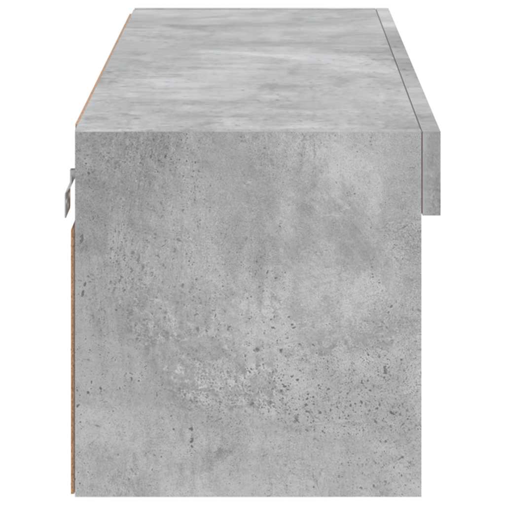 vidaXL TV Cabinet with LED Lights Concrete Grey 100x30x30 cm