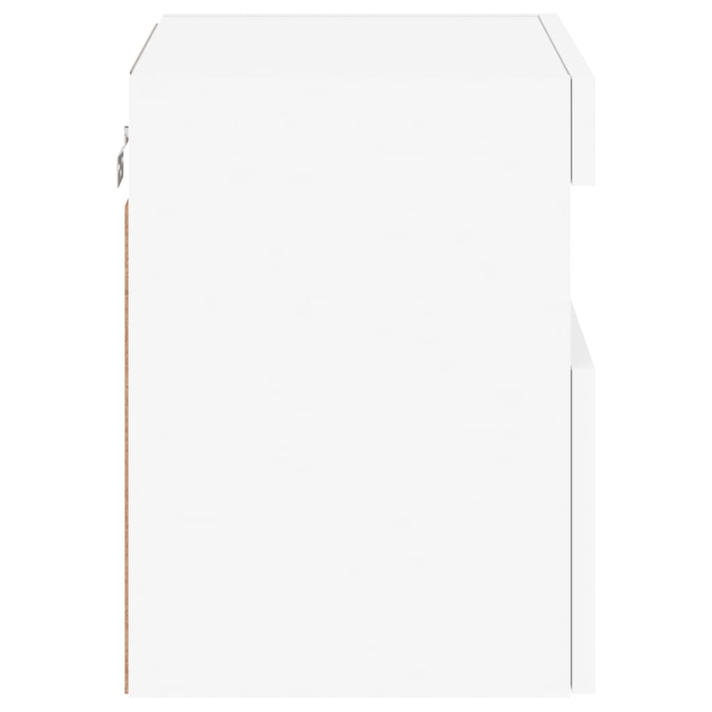 vidaXL TV Wall Cabinets with LED Lights 2 pcs White 40x30x40 cm