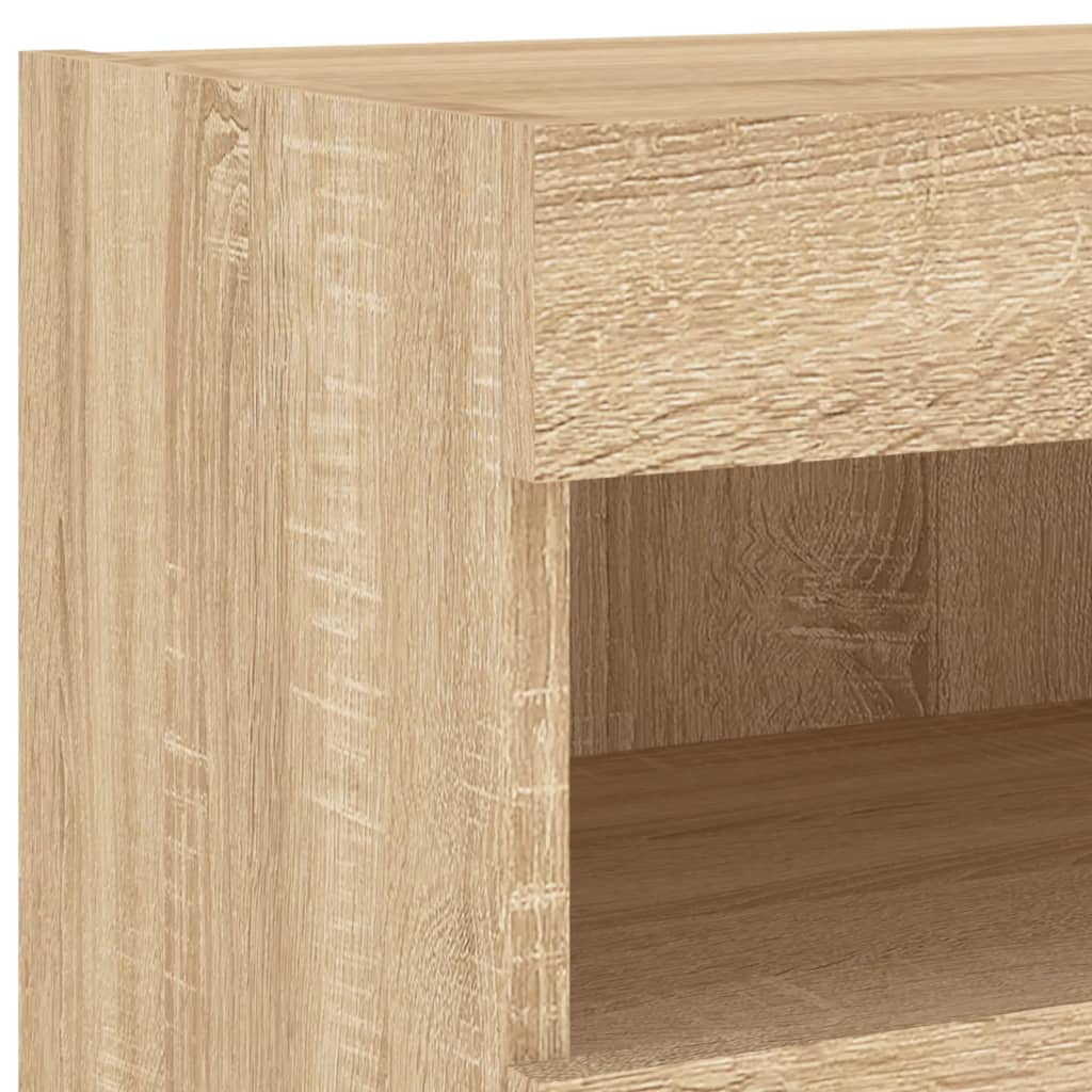 vidaXL TV Wall Cabinets with LED Lights 2 pcs Sonoma Oak 80x30x40 cm