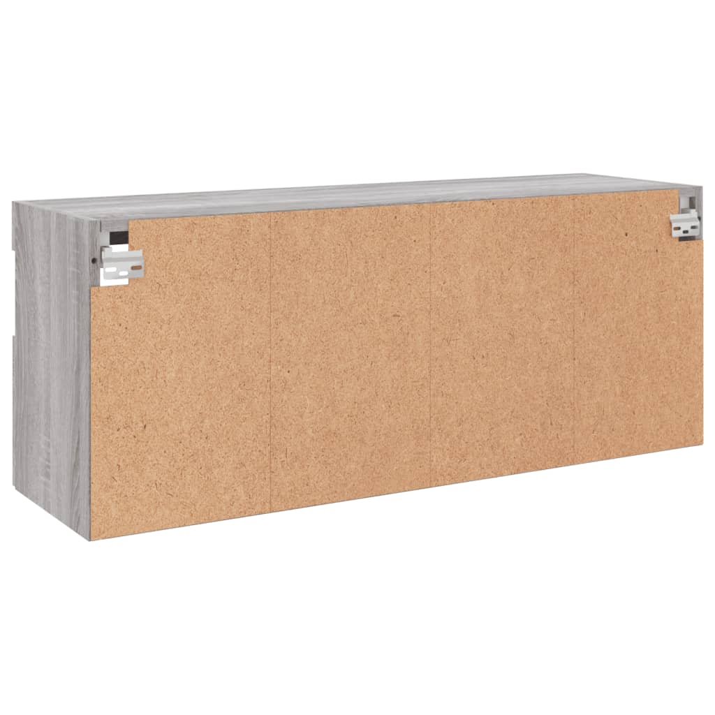 vidaXL TV Wall Cabinet with LED Lights Grey Sonoma 100x30x40 cm