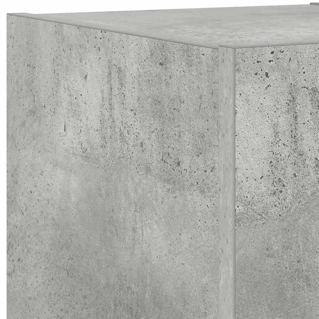 vidaXL TV Wall Cabinet with LED Lights Concrete Grey 30,5x35x30 cm