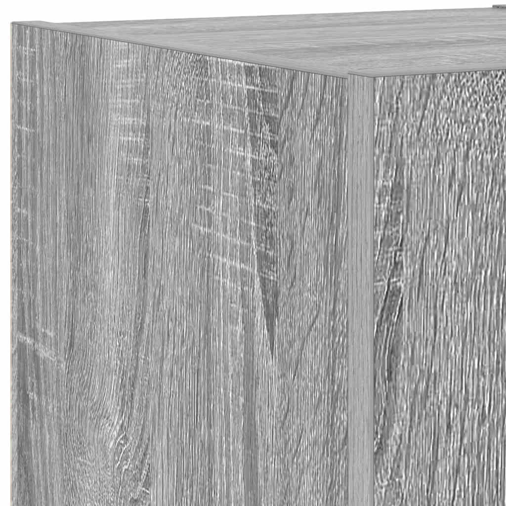 vidaXL TV Wall Cabinet with LED Lights Grey Sonoma 30,5x35x30 cm