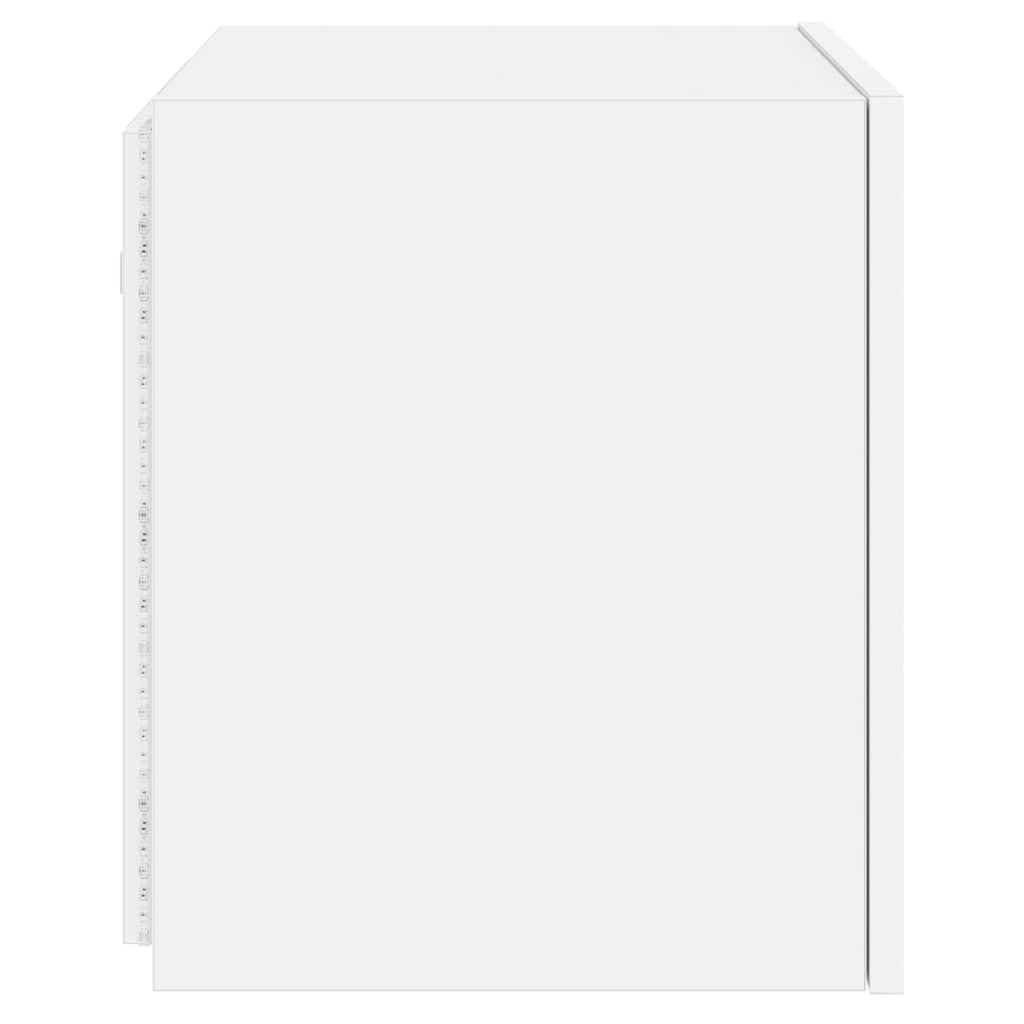 vidaXL TV Wall Cabinets with LED Lights 2 pcs White 40.5x35x40 cm