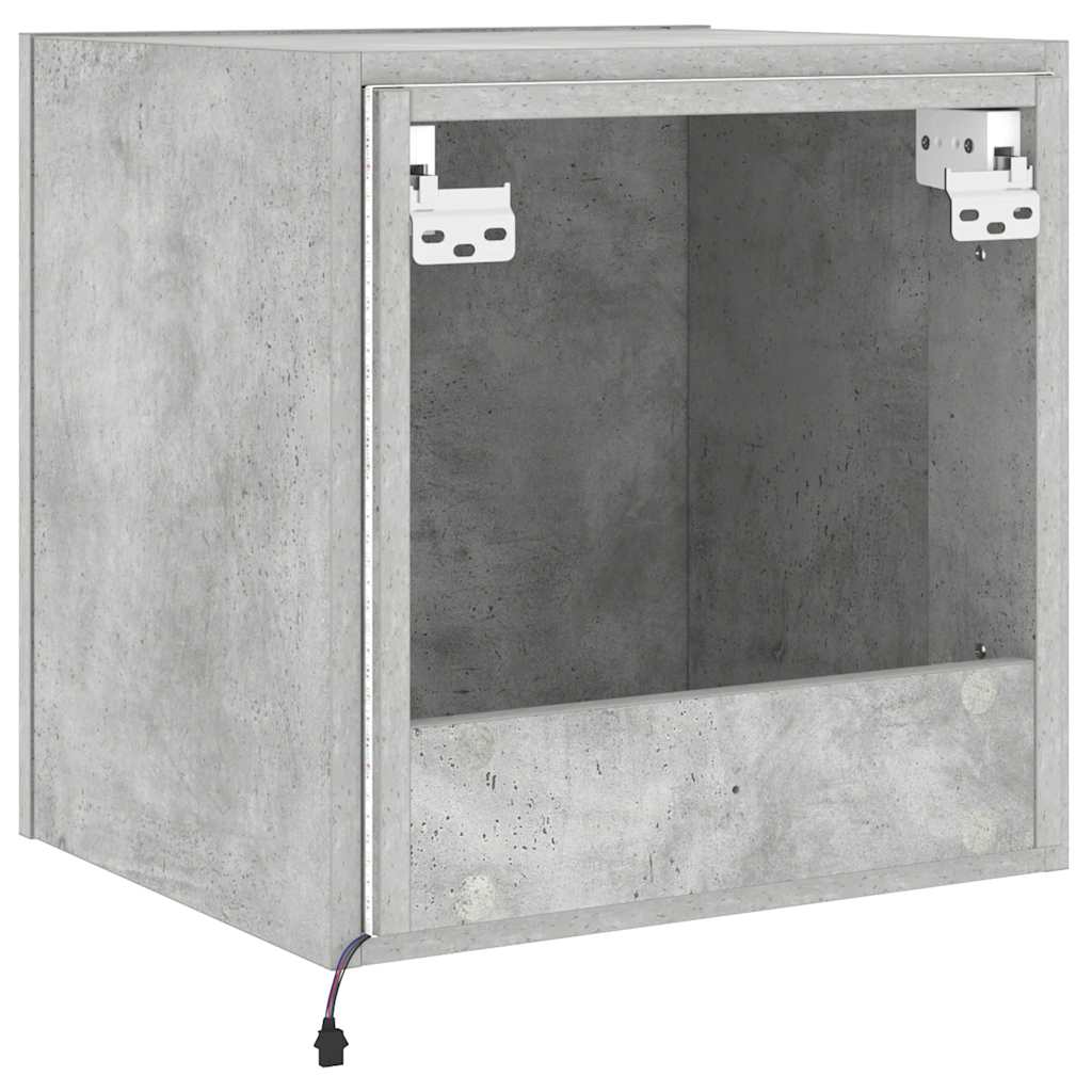 vidaXL TV Wall Cabinets with LED 2 pcs Concrete Grey 40.5x35x40 cm