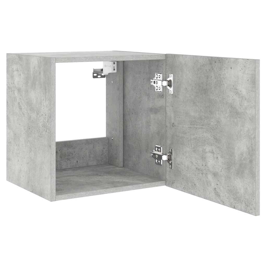vidaXL TV Wall Cabinets with LED Lights 2 pcs Concrete Grey 40.5x35x40 cm