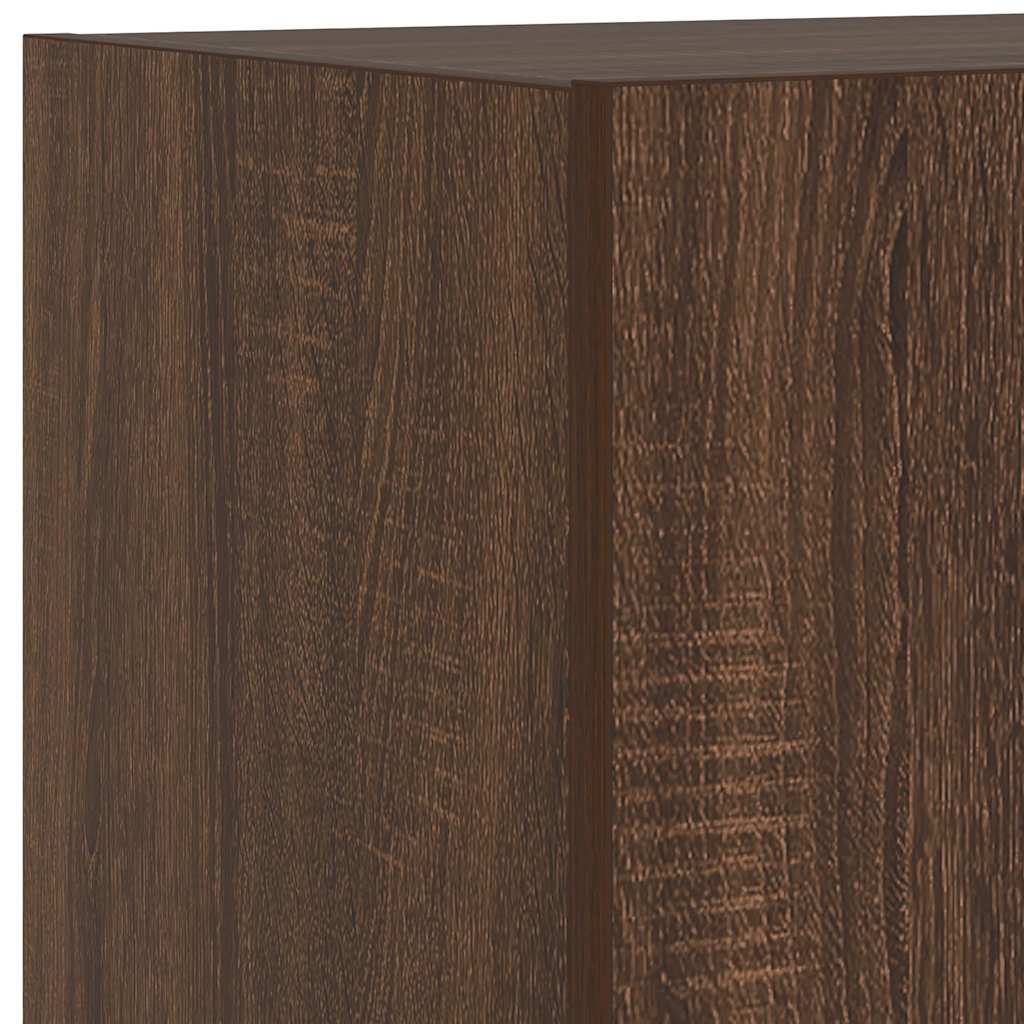 vidaXL TV Wall Cabinet with LED Lights Brown Oak 40,5x35x40 cm
