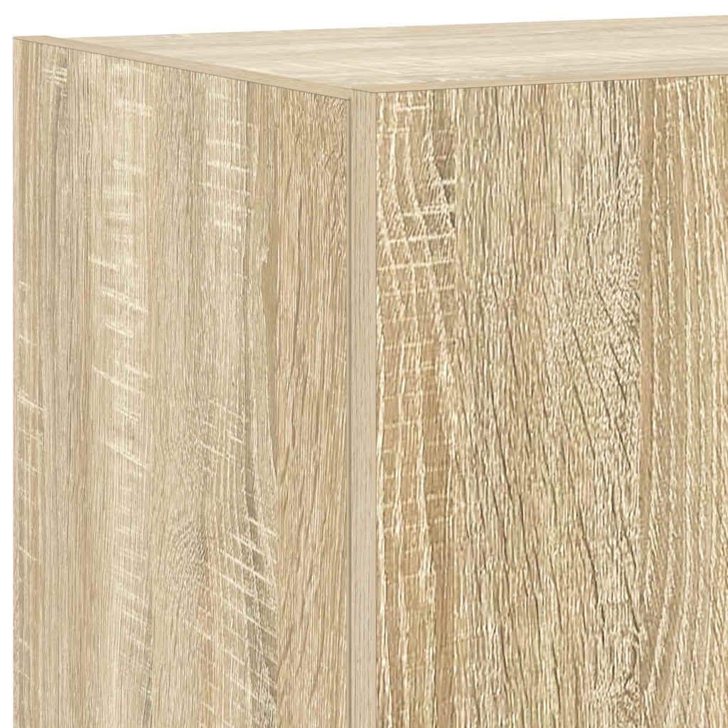 vidaXL TV Wall Cabinet with LED Lights Sonoma Oak 80x35x31 cm