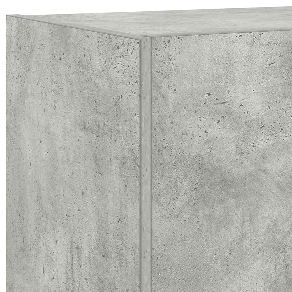 vidaXL TV Wall Cabinet with LED Lights Concrete Grey 80x35x31 cm
