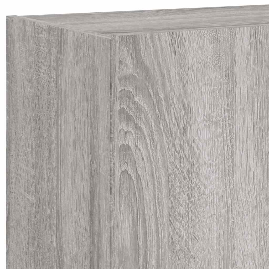 vidaXL TV Wall Cabinet with LED Lights Grey Sonoma 80x35x41 cm