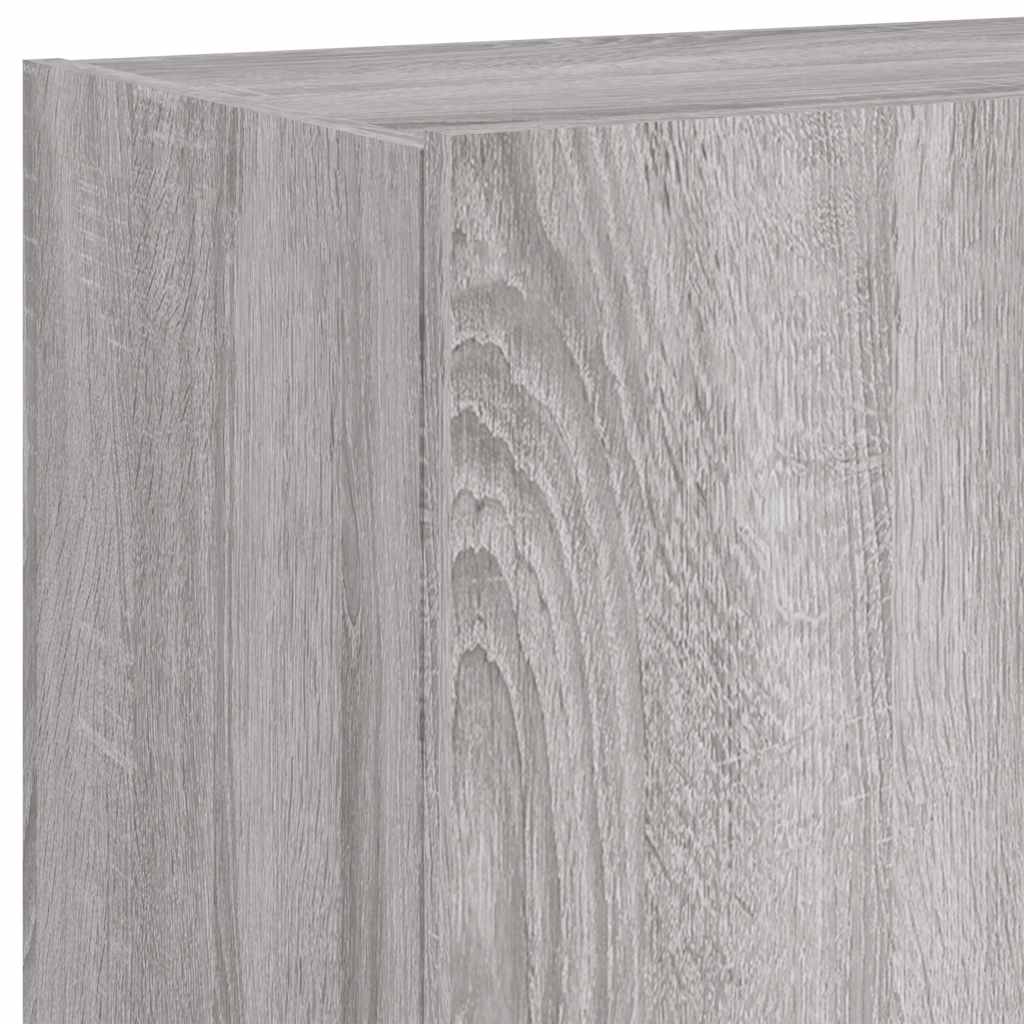vidaXL TV Wall Cabinet with LED Lights Grey Sonoma 100x35x41 cm