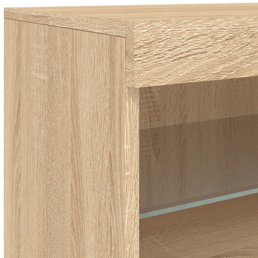 vidaXL Sideboard with LED Lights Sonoma Oak 162x37x67 cm