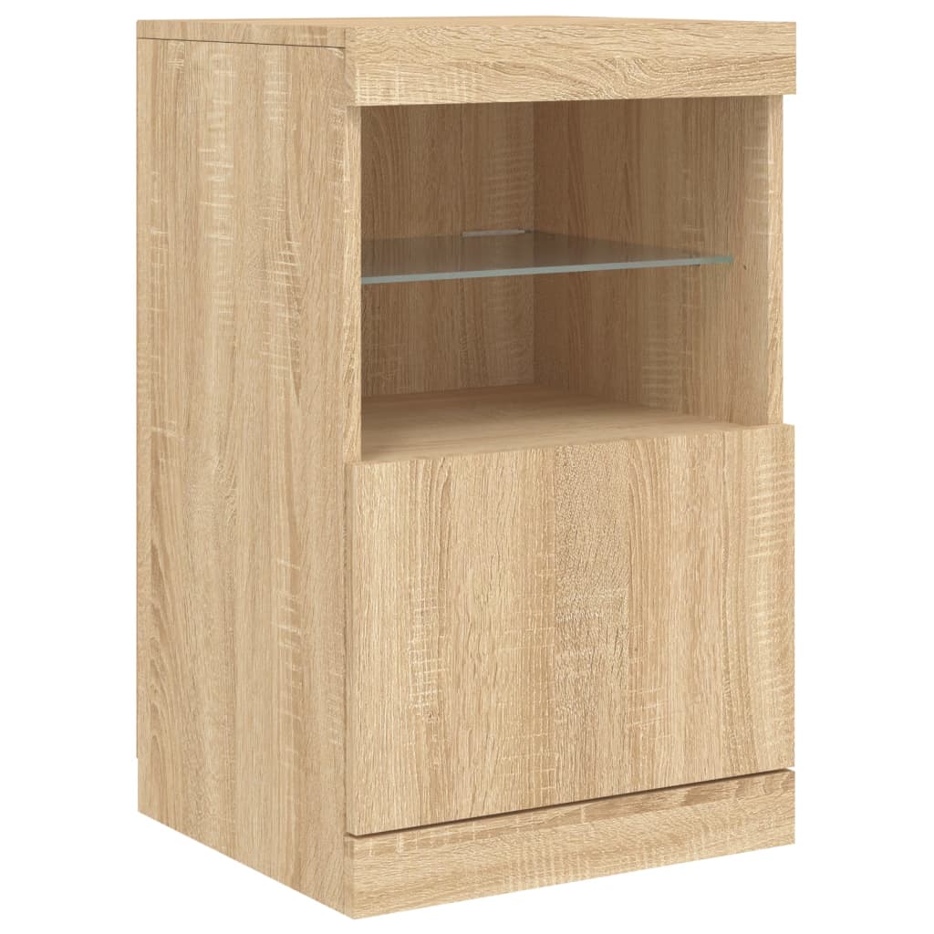 vidaXL Sideboard with LED Lights Sonoma Oak 162x37x67 cm