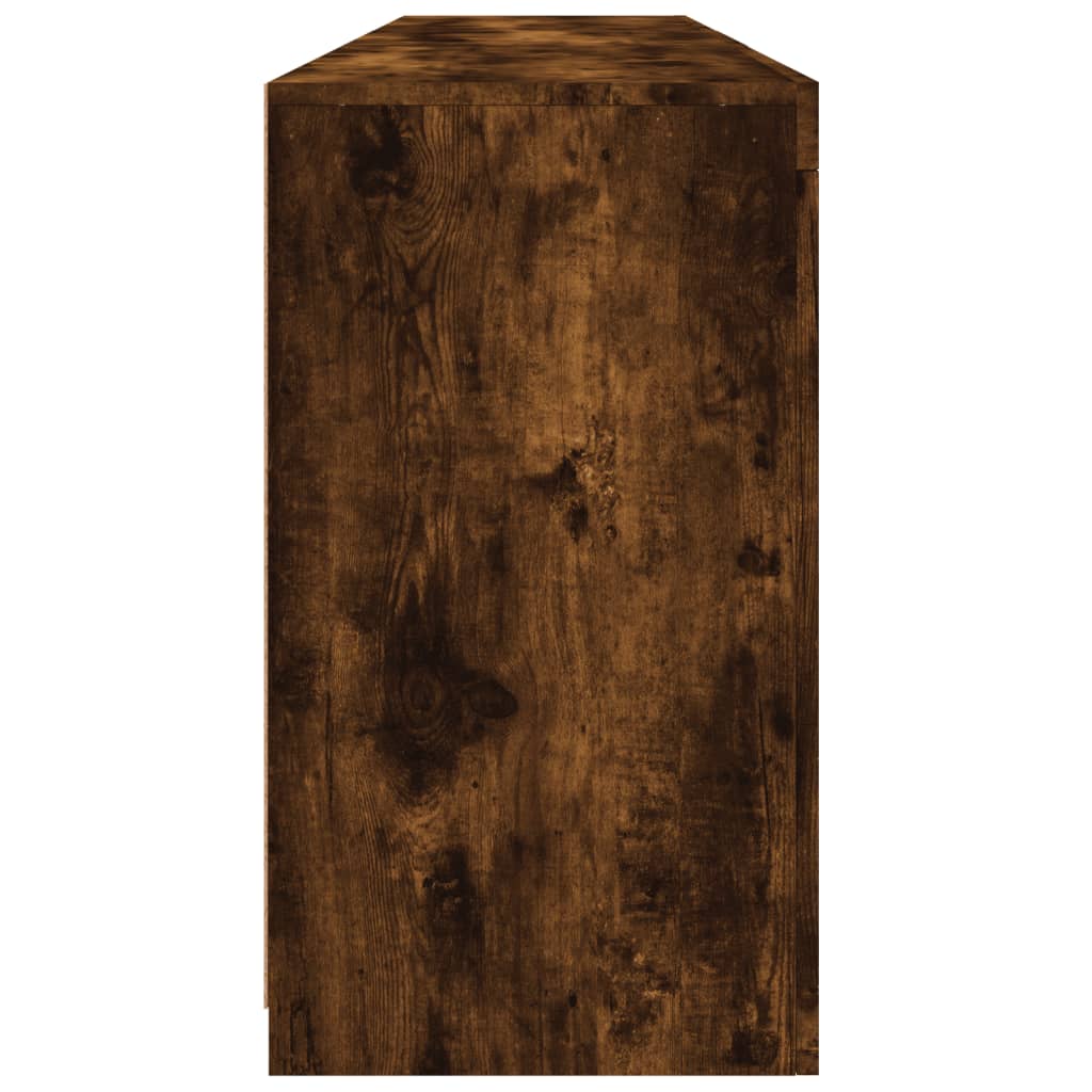 vidaXL Sideboard with LED Lights Smoked Oak 162x37x67 cm