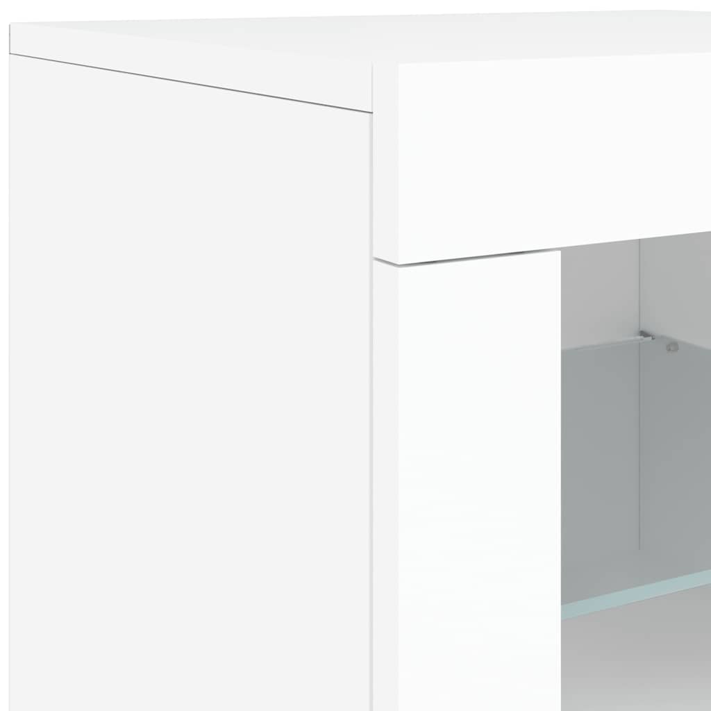 vidaXL Sideboard with LED Lights White 181,5x37x67 cm