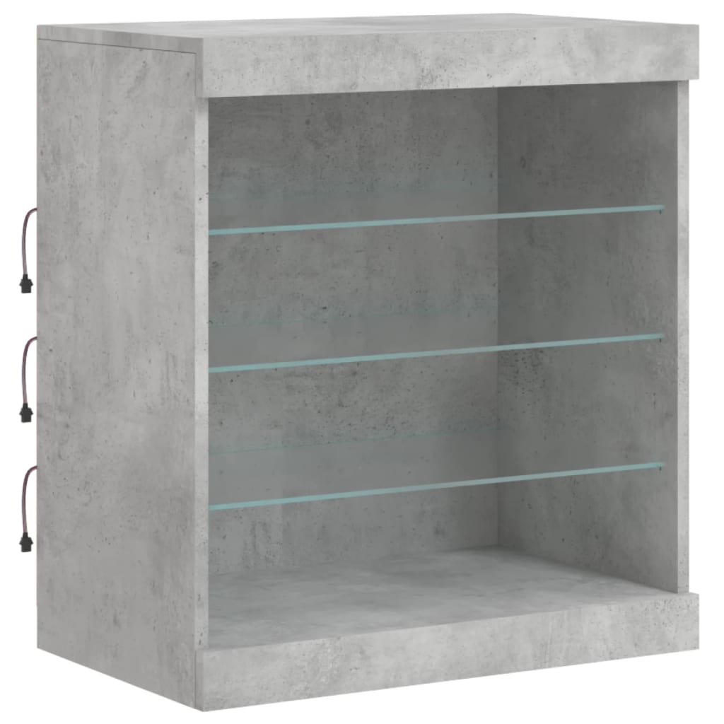 vidaXL Sideboard with LED Lights Concrete Grey 181,5x37x67 cm