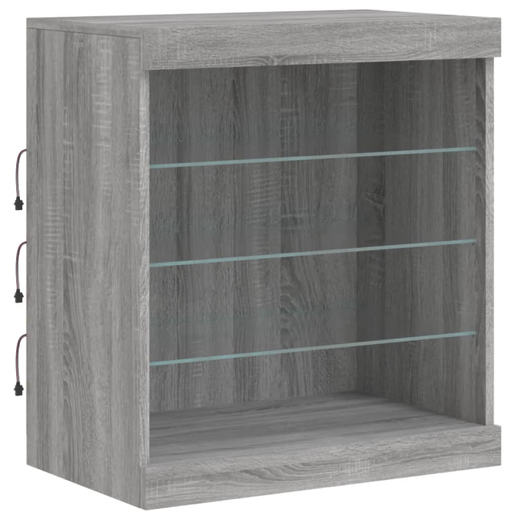 vidaXL Sideboard with LED Lights Grey Sonoma 181,5x37x67 cm
