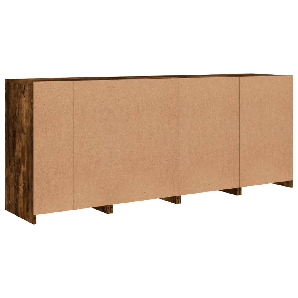 vidaXL Sideboard with LED Lights Smoked Oak 164x37x67 cm