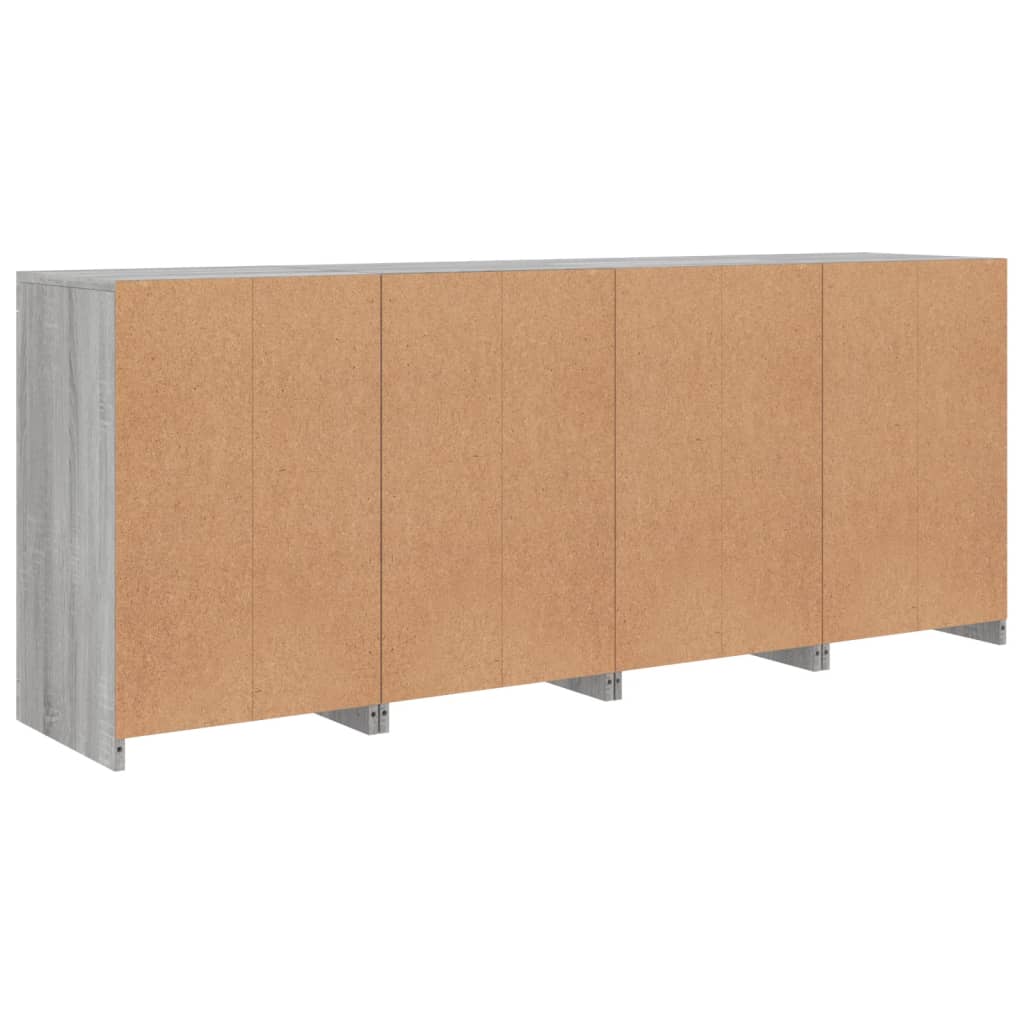 vidaXL Sideboard with LED Lights Grey Sonoma 164x37x67 cm