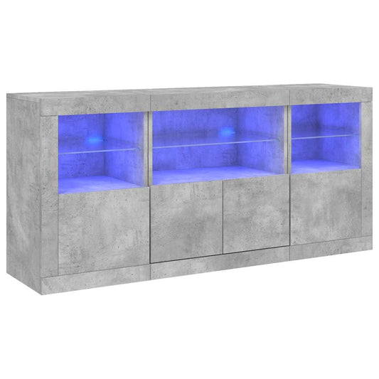 vidaXL Sideboard | Concrete grey | Engineered wood, glass | Medium | Sideboard
