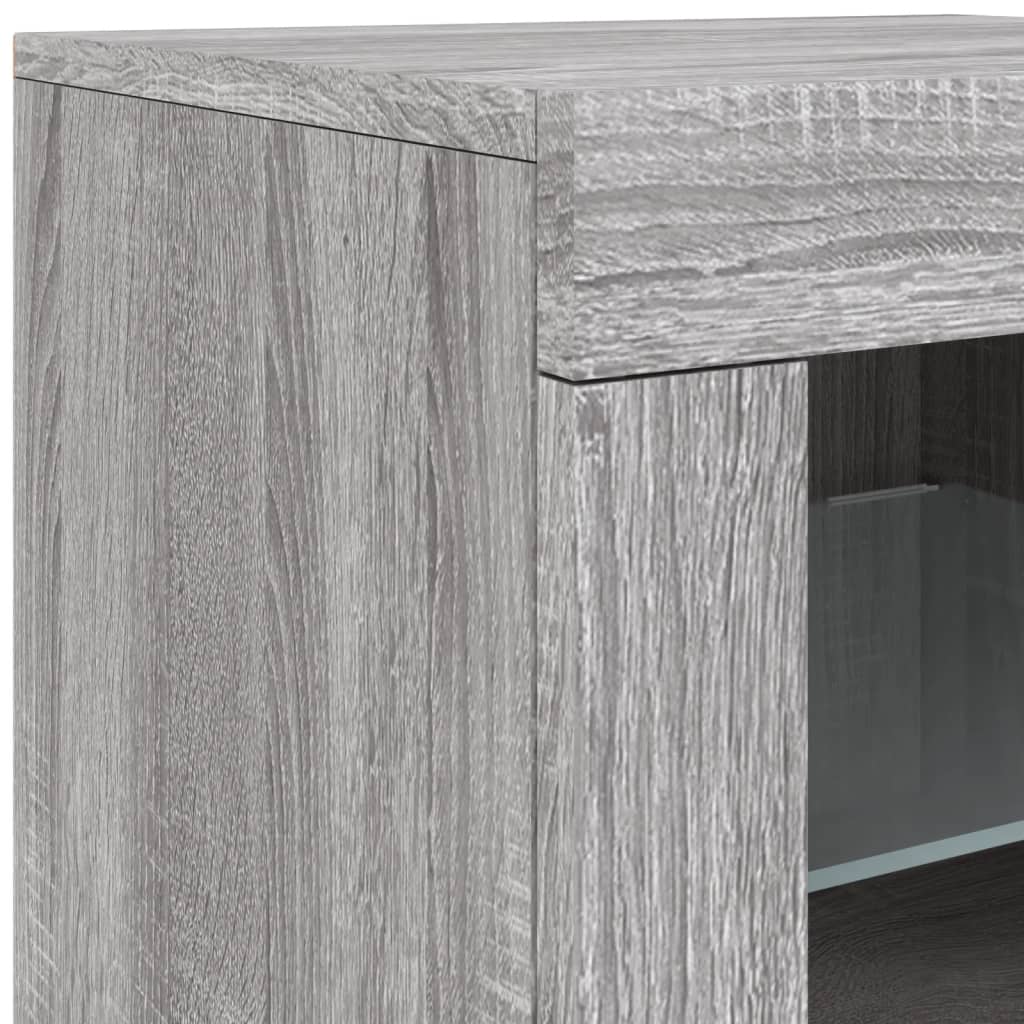 vidaXL Sideboard with LED Lights Grey Sonoma 142,5x37x67 cm