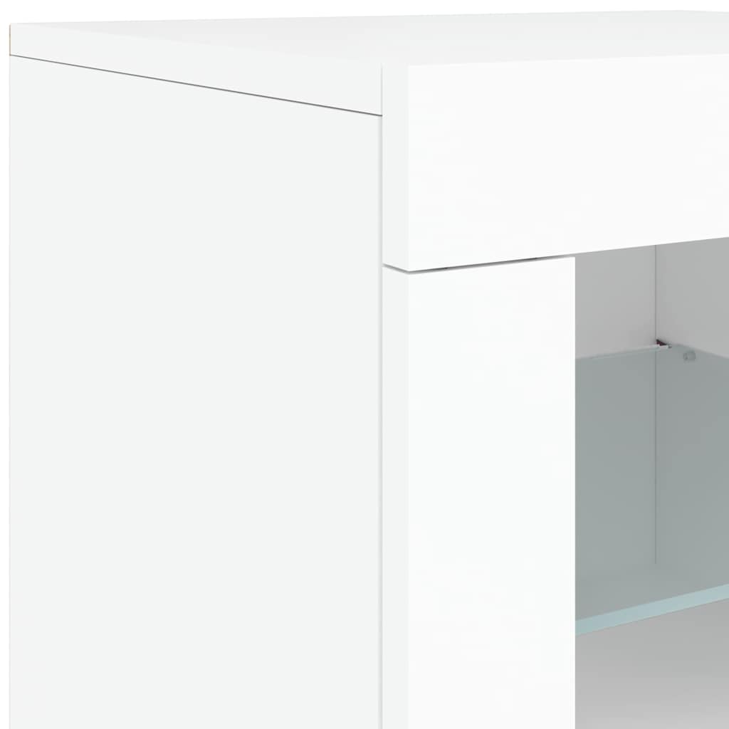 vidaXL Sideboard with LED Lights White 142,5x37x67 cm