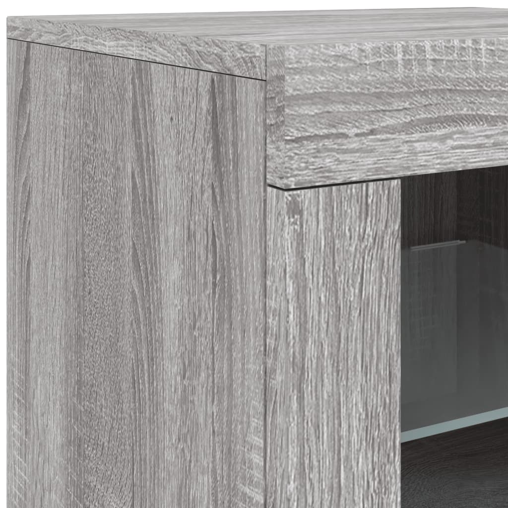 vidaXL Sideboard with LED Lights Grey Sonoma 142,5x37x67 cm