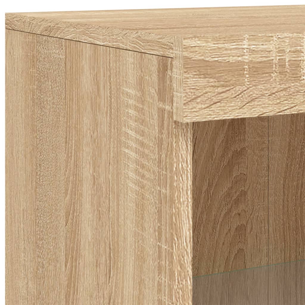 vidaXL Sideboard with LED Lights Sonoma Oak 162x37x100 cm
