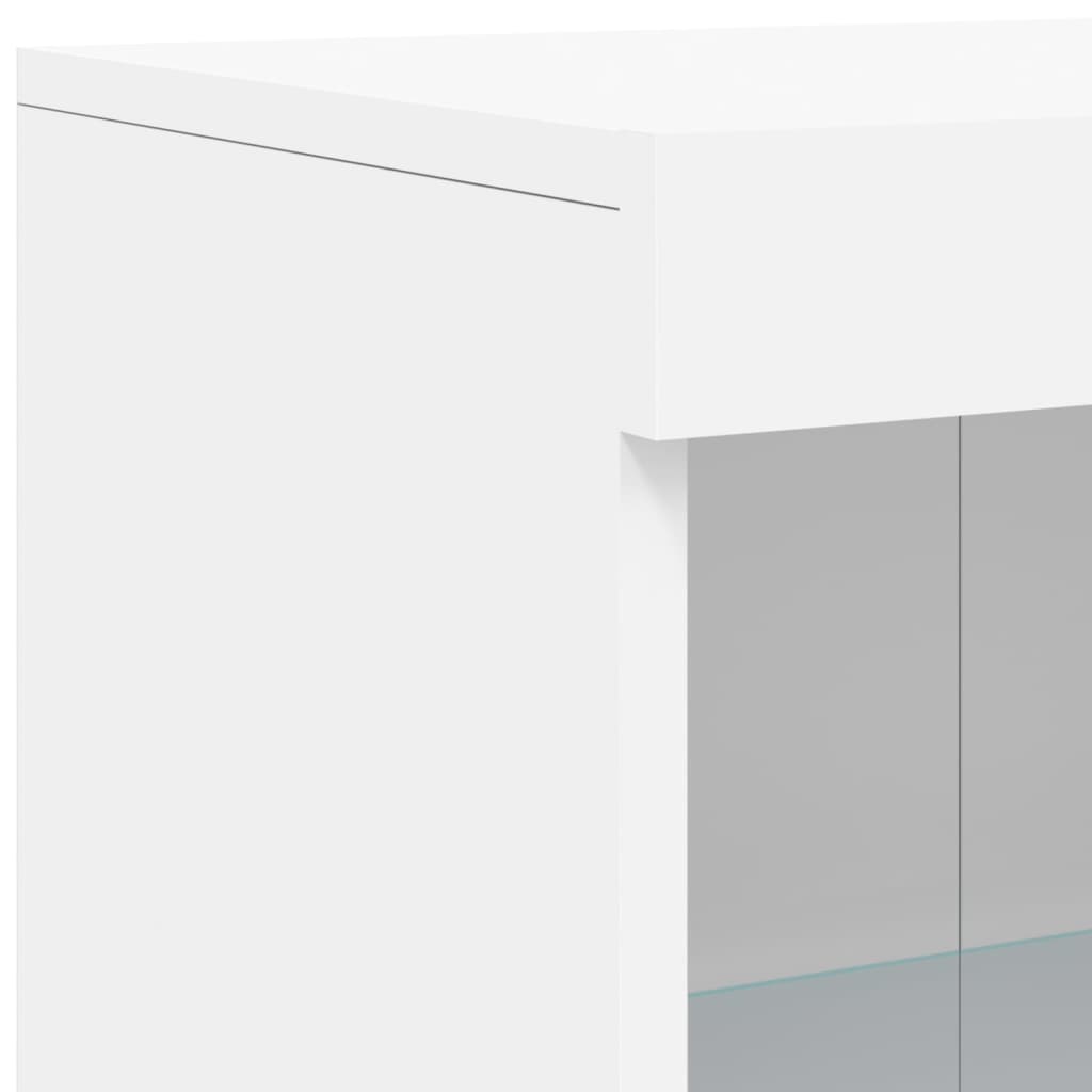 vidaXL Sideboard with LED Lights White 181,5x37x100 cm