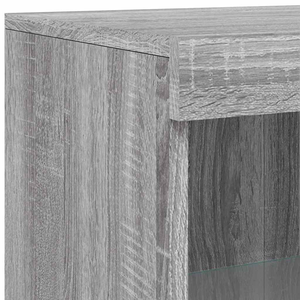 vidaXL Sideboard with LED Lights Grey Sonoma 181,5x37x100 cm