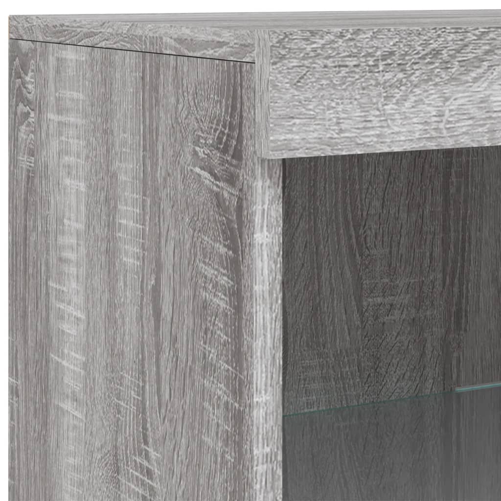 vidaXL Sideboard with LED Lights Grey Sonoma 162x37x100 cm