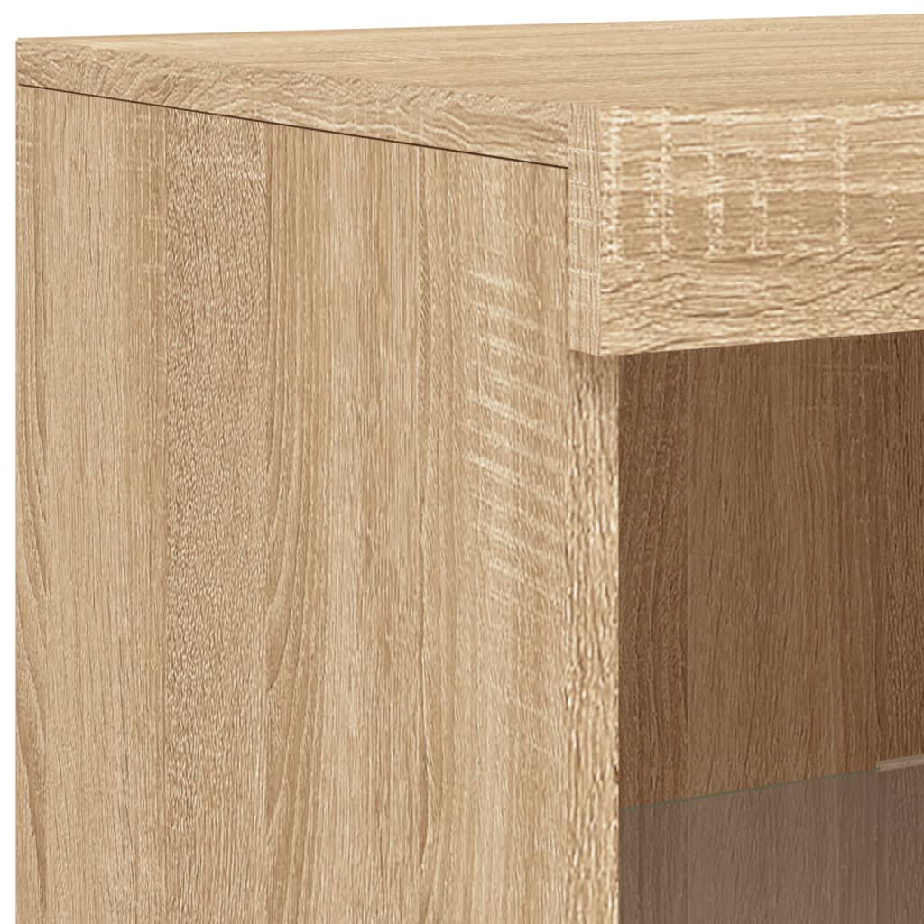 vidaXL Sideboard with LED Lights Sonoma Oak 181,5x37x100 cm